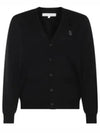 Bold Fox Head Patch Regular Cardigan Black - MAISON KITSUNE - BALAAN 2