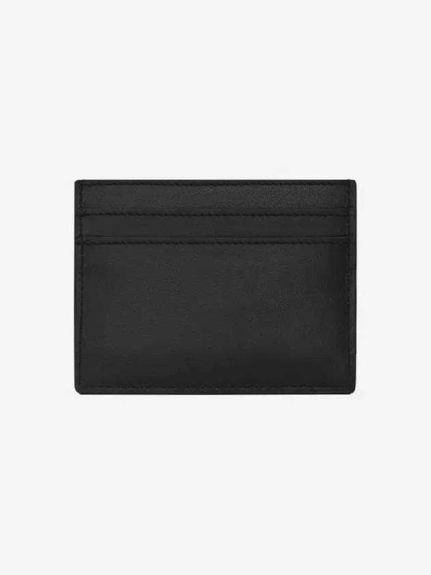 Monogram Card Case in Smooth Leather Black - SAINT LAURENT - BALAAN 3