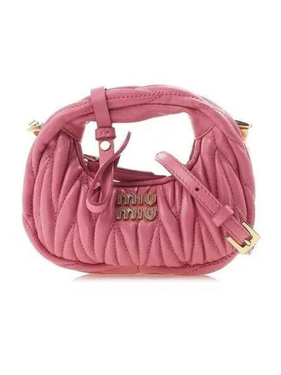 Wander Matelasse Micro Nappa Leather Hobo Mini Bag Begonia Pink - MIU MIU - BALAAN 2