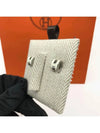 Mini Pop H Palladium Earrings Blanc - HERMES - BALAAN 3