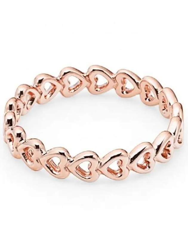 Linked Love Heart Ring Rose Gold - PANDORA - BALAAN 5