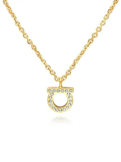 Gancini Crystal Necklace Gold - SALVATORE FERRAGAMO - BALAAN 2