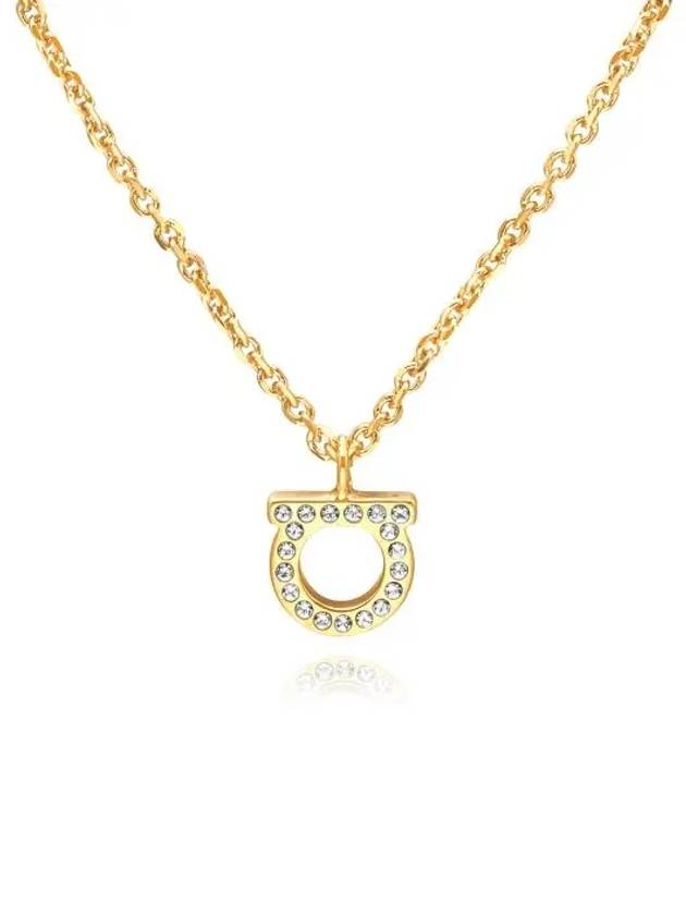 Gancini Crystal Necklace Gold - SALVATORE FERRAGAMO - BALAAN 3