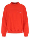 Women's Logo Embroidered Sweatshirt Red - BALENCIAGA - BALAAN 1