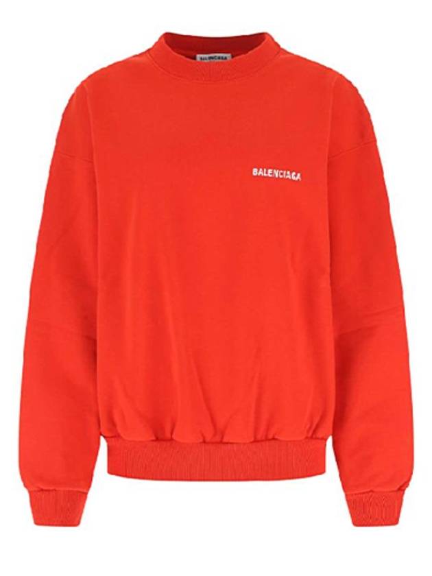 Women's Logo Embroidered Sweatshirt Red - BALENCIAGA - BALAAN 1