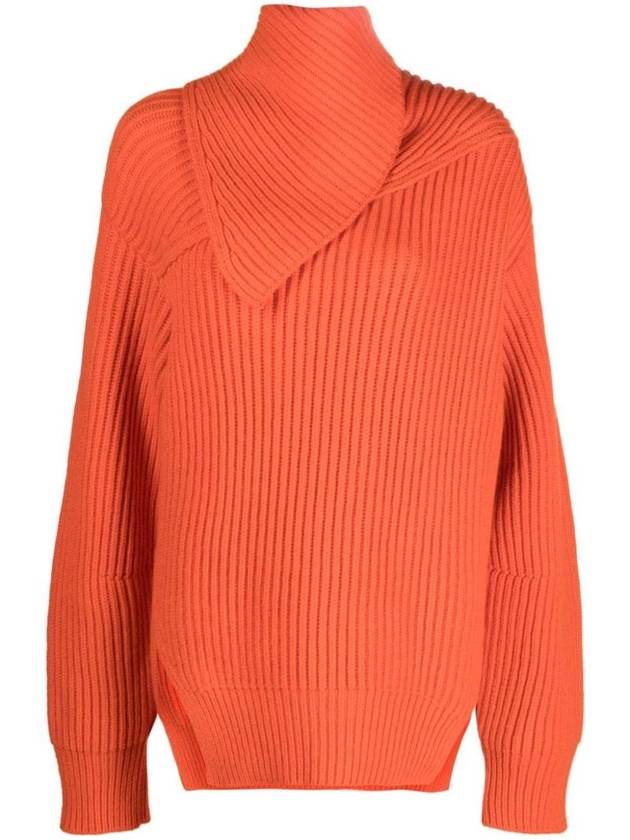 Foldover Neck Ribbed Wool Sweater J02GP0137J14511 - JIL SANDER - BALAAN 1