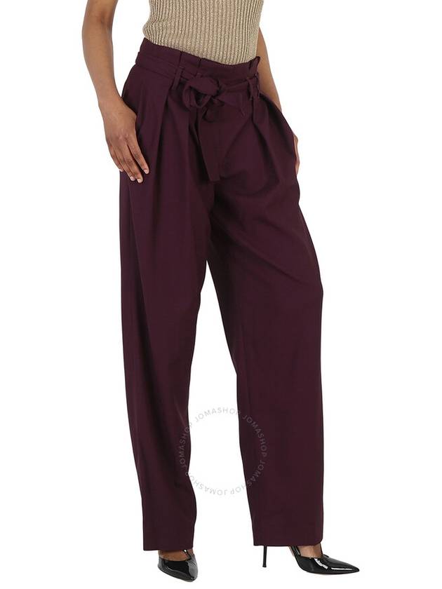 Victoria Beckham Ladies Pants Purple 2 Pleat Tie Pant, Brand Size 6 (US Size 2) - VICTORIA BECKHAM - BALAAN 3