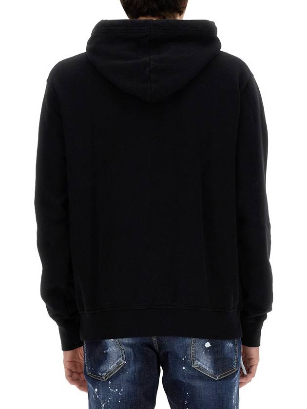 GLOBETROTTER logo print hood black - DSQUARED2 - BALAAN 4