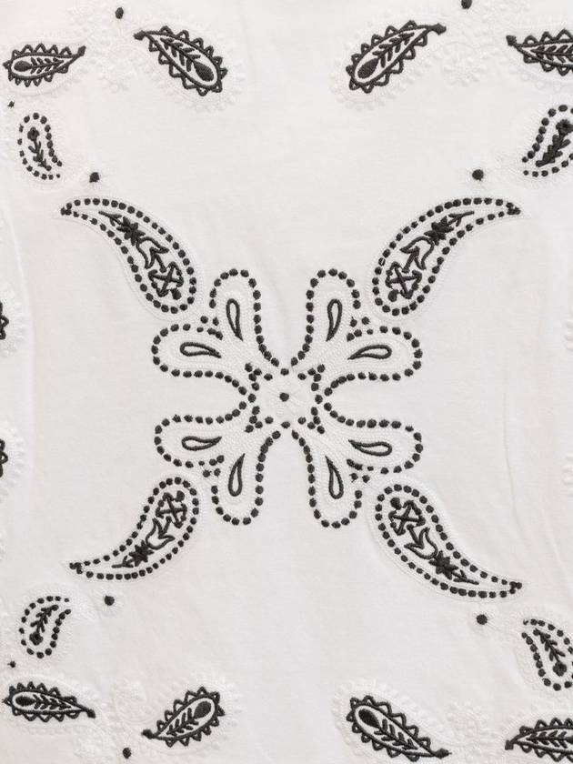 Arrow Embroidered Cotton Short Sleeve T-Shirt White - OFF WHITE - BALAAN 4