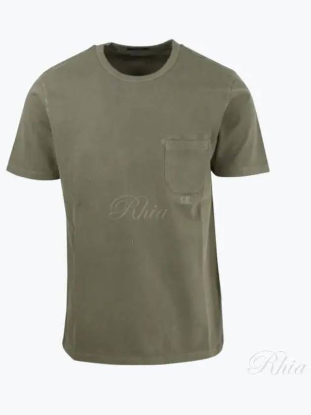 Small Logo Pocket Cotton Short Sleeve T-Shirt Bronze Green - CP COMPANY - BALAAN 2