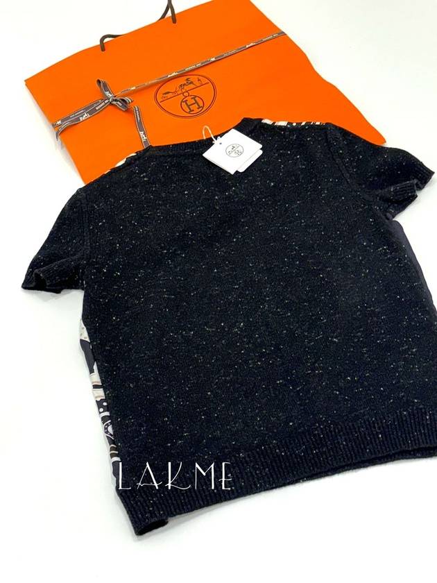 Twillen silk women s short sleeve knit black H1H2821DG0232 - HERMES - BALAAN 5