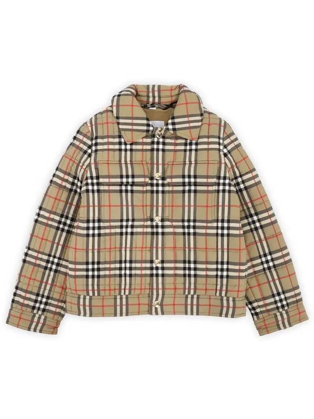 Kids Vintage Check Quilted Jacket Beige - BURBERRY - BALAAN 2