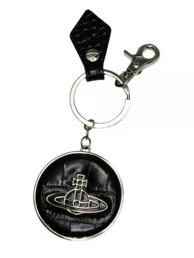 ORB Logo Charm Crocodile Skin Metal Key Ring Black - VIVIENNE WESTWOOD - BALAAN 2