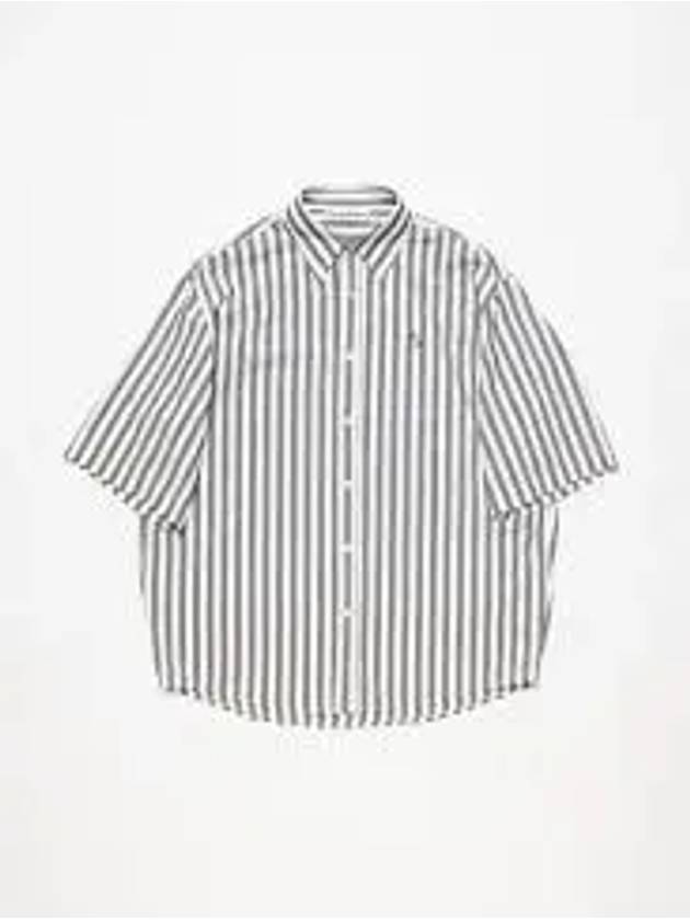 Stripe Button Up Short Sleeve Shirt White Black - ACNE STUDIOS - BALAAN 2