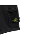 Wappen Patch Pocket Drawstring Shorts Black - STONE ISLAND - BALAAN 4