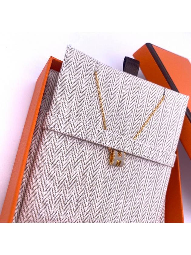 Mini Pop H Pendant Necklace Gold Marron Glace - HERMES - BALAAN 5