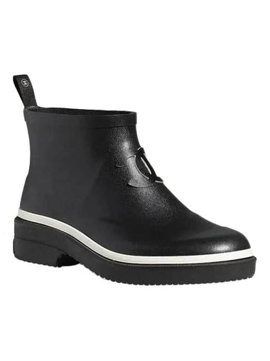 CC Logo Rubber Ankle Rain Boots Black - CHANEL - BALAAN 1