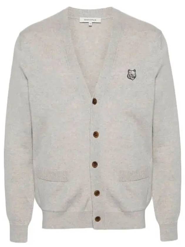 Bold Fox Head Patch Regular Cardigan Grey - MAISON KITSUNE - BALAAN 4