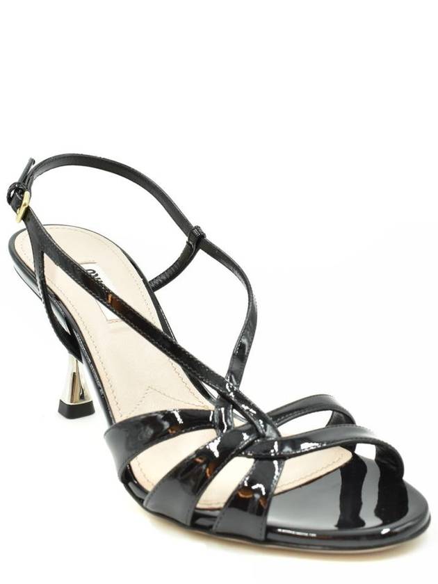 Patent Leather Sandals Heel Black - MIU MIU - BALAAN 3