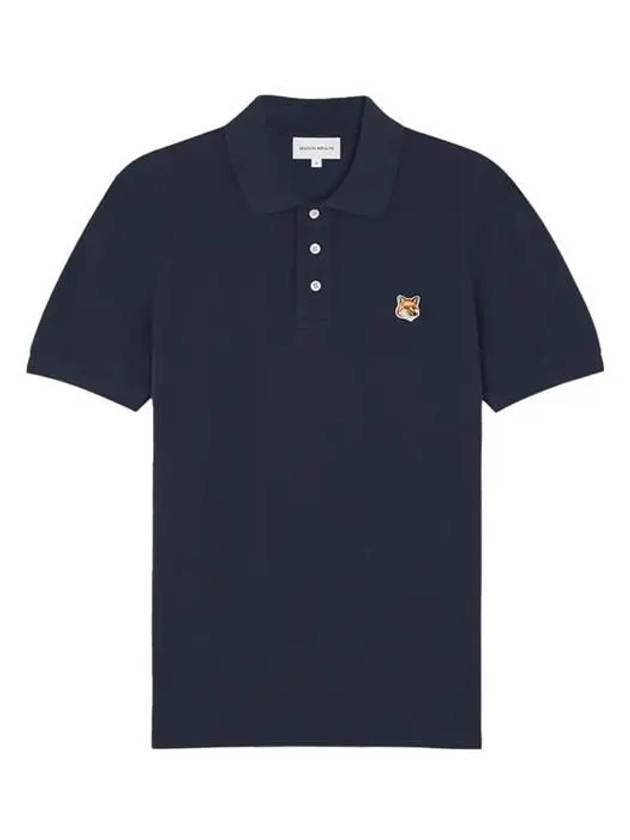 Fox Head Patch Cotton Polo Shirt Blue - MAISON KITSUNE - BALAAN 2