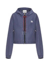 Technical Fabric Logo Hooded Jacket Blue - MIU MIU - BALAAN 2