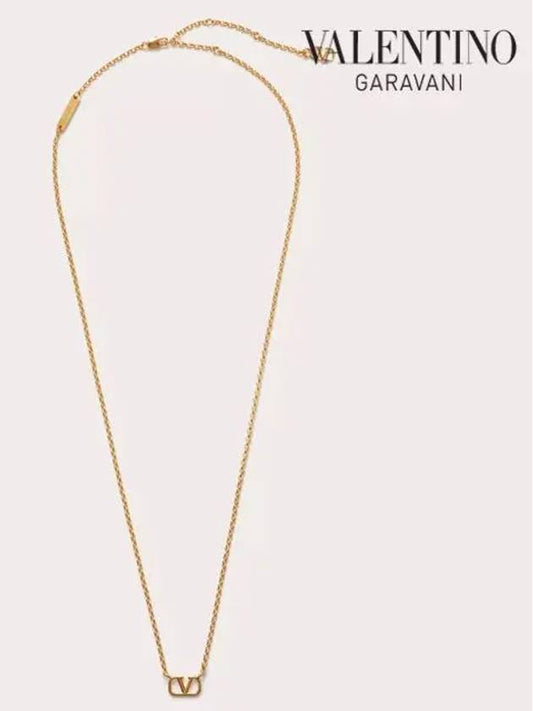 V logo signature metal necklace gold 4W2J0Q37 MET CS4 - VALENTINO - BALAAN 2