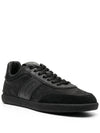 Suede Logo Panel Low-Top Sneakers Black - TOD'S - BALAAN 3