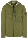 Wappen Patch Old Treatment Hooded Zip Up Olive Green - STONE ISLAND - BALAAN 2