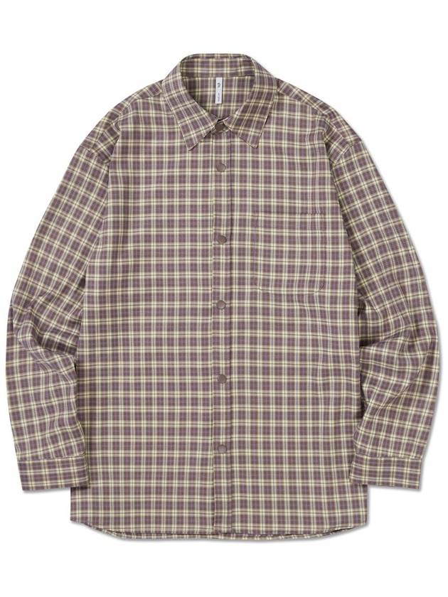 Scotch oversized snap check shirt jacket LAVENDER - WEST GRAND BOULEVARD - BALAAN 2