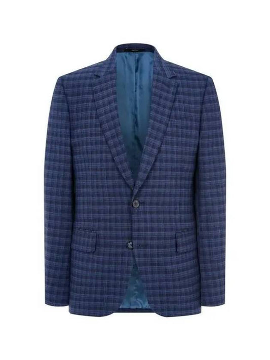 Checked wool no cheat single jacket light navy 271525 - PAUL SMITH - BALAAN 1