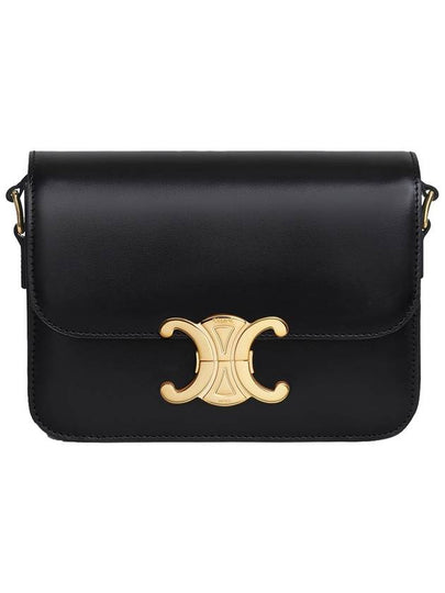 Teen Triomphe Shiny Calfskin Cross Bag Black - CELINE - BALAAN 2