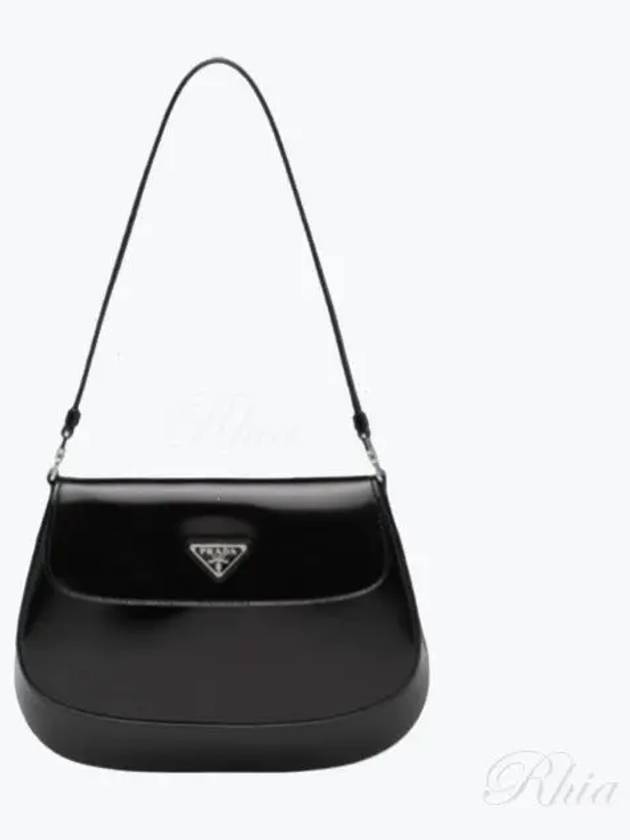 Cleo Brushed Flap Shoulder Bag Black - PRADA - BALAAN 2