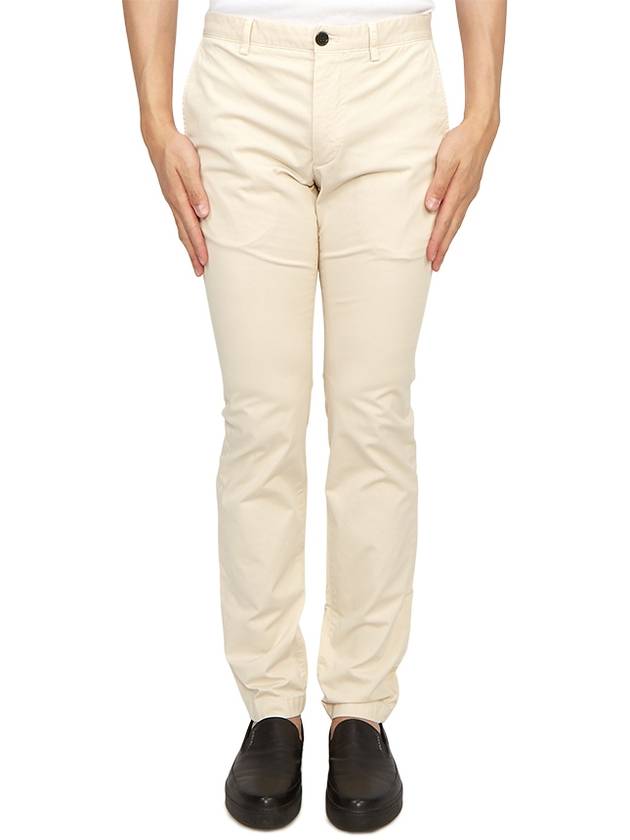 Men's Cotton Blend Straight Pants Beige - THEORY - BALAAN 2