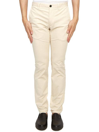 Men's Cotton Blend Straight Pants Ivory - THEORY - BALAAN 2