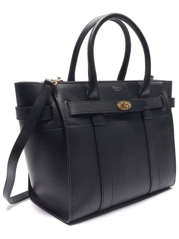 Small Classic Grain Zipper Tote Bag Black - MULBERRY - BALAAN 4