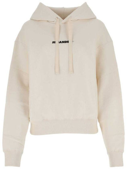 Logo Print Cotton Hoodie Cream - JIL SANDER - BALAAN 2