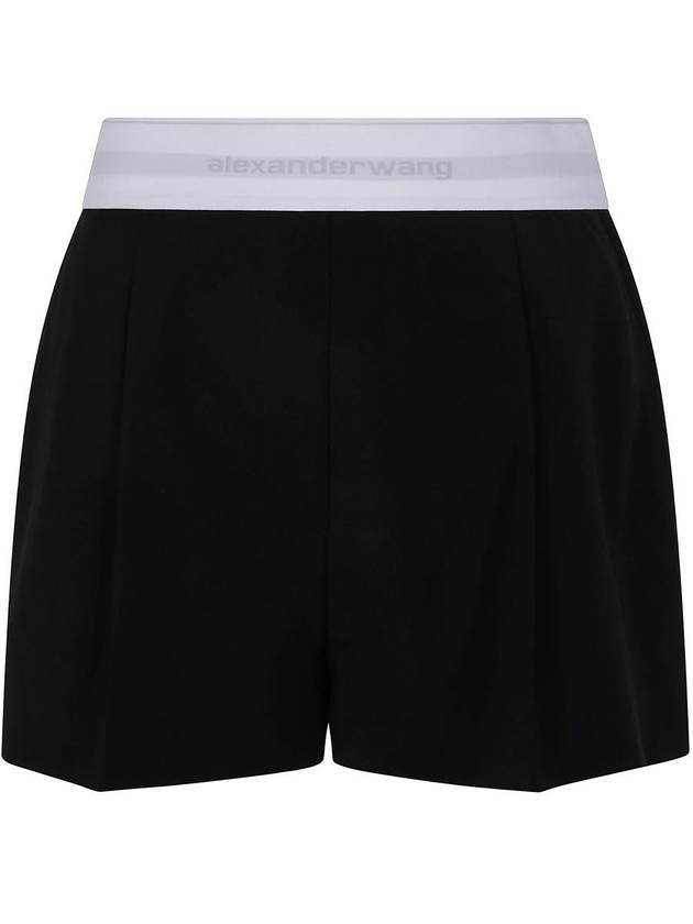 Alexander Wang High Waisted Pleated Short With Logo Elastic Clothing - ALEXANDER WANG - BALAAN 1