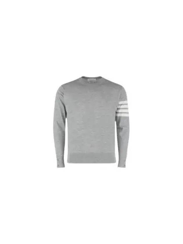 4 Bar Armband Classic Merino Wool Knit Top Light Grey - THOM BROWNE - BALAAN 2