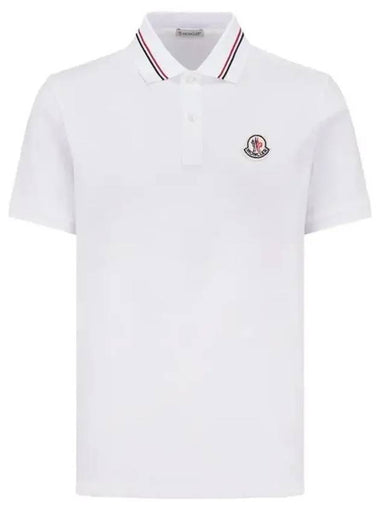 Logo Patch Polo Shirt White - MONCLER - BALAAN 1