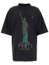 Paris Liberty Print Short Sleeve T-Shirt Fade Black - BALENCIAGA - BALAAN 1