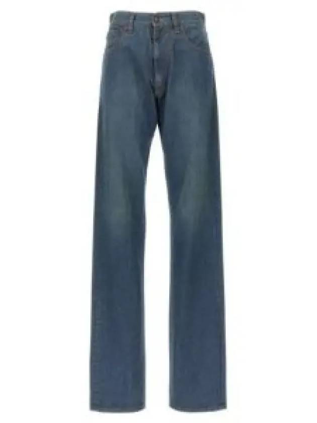 Faded Effect Cotton Straight Jeans Blue - MAISON MARGIELA - BALAAN 2