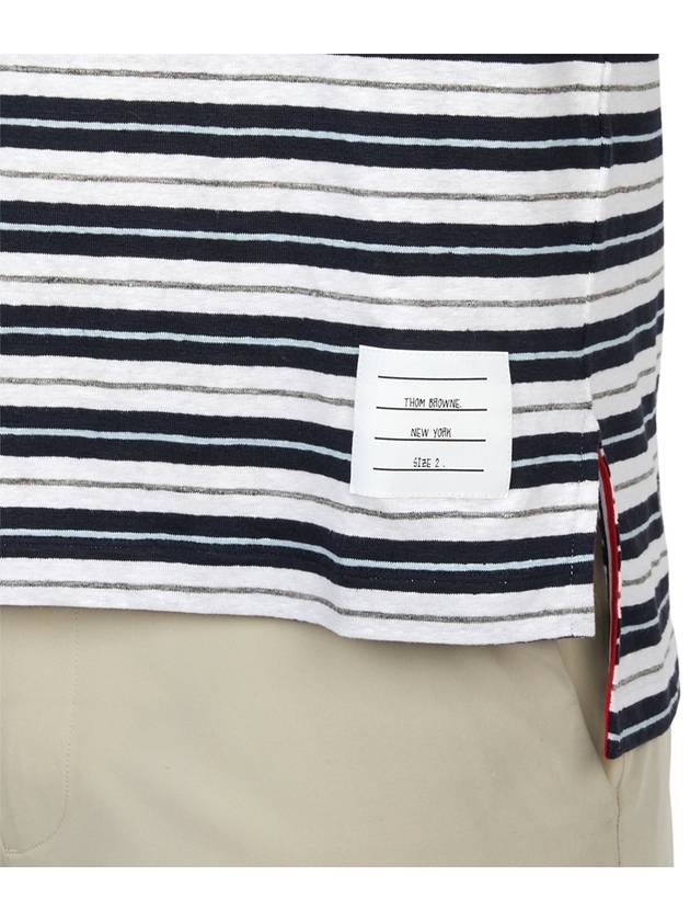 logo patch striped polo shirt MJP191AJ0120 - THOM BROWNE - BALAAN 8