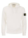 Logo Patch Drawstring Hoodie White - STONE ISLAND - BALAAN 2