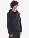 Hoodie Windbreaker in Nylon with Grey Fox Head Patch Black - MAISON KITSUNE - BALAAN 5