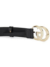 GG Marmont Thin Leather Belt Black - GUCCI - BALAAN 5