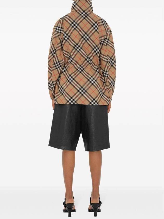 Check Patterned Zip-Up Jacket Beige - BURBERRY - BALAAN 4