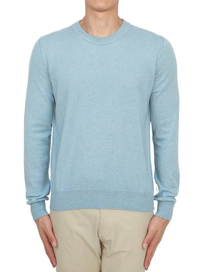 Crew Neck Cashmere Knit Top Pale Blue - MAISON MARGIELA - BALAAN 2