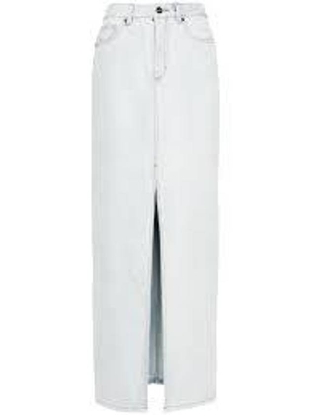 Women's Bleach Washing Denim Maxi H-Line Skirt White - SELF PORTRAIT - BALAAN 2