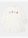 Moncler Baby Logo Dress Ivory - MONCLER - BALAAN 1