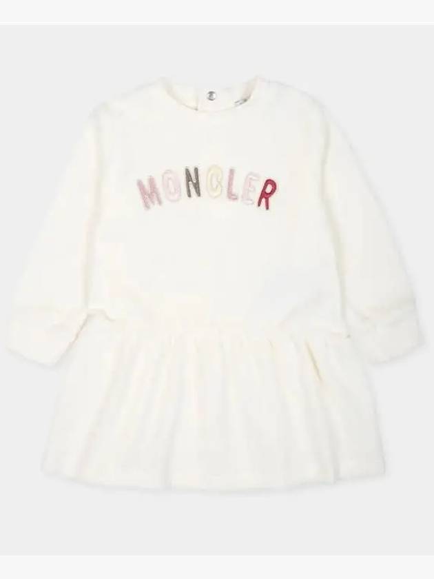 Moncler Baby Logo Dress Ivory - MONCLER - BALAAN 1